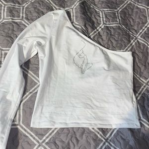 white baby phat one sleeve top